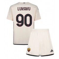 Camiseta AS Roma Romelu Lukaku #90 Segunda Equipación Replica 2023-24 para niños mangas cortas (+ Pantalones cortos)